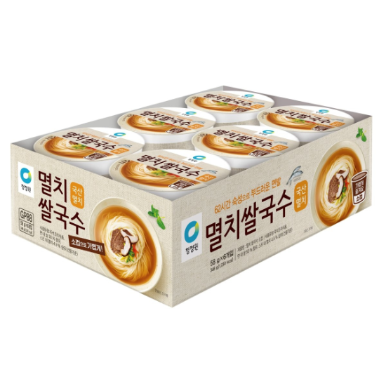 (신세계의정부점)청정원 멸치쌀국수(소)컵번들 348g(58g*6개)