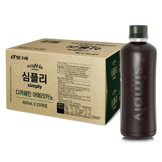 [(주)셀러허브][조지아][디카페인]아카페라심플리아메리카노400mlx20펫/디카페인