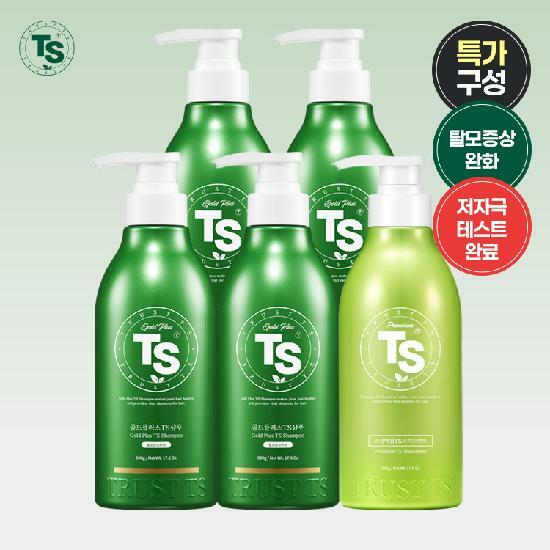 골드플러스 TS샴푸 500gx4개+프리미엄트리트먼트500gx1개