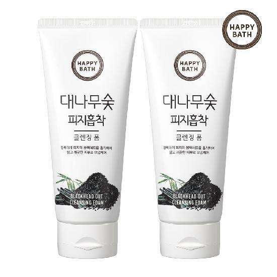 해피바스 대나무숯 피지흡착 클렌징폼 200G 2입