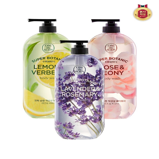 온더바디 수퍼보타닉 바디워시 900ML x 3개 (로즈/레몬/세이지 3종 택1)