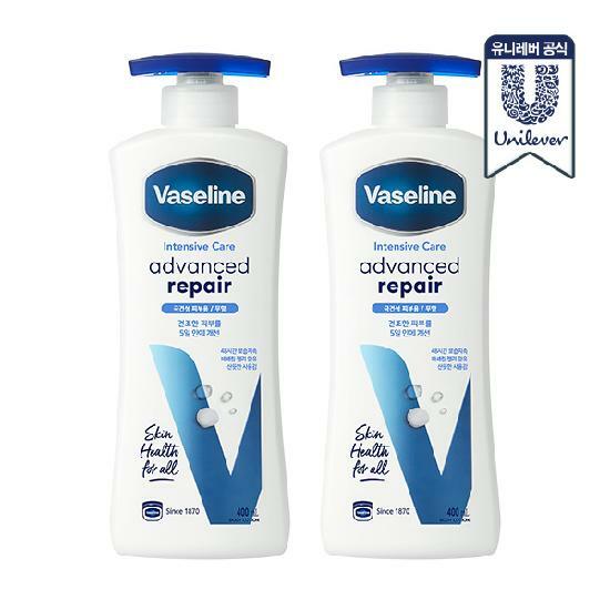 바세린 어드밴스드 리페어 바디로션 400ml 2개