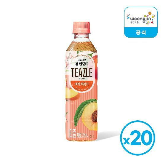 웅진 티즐제로 피치우롱티 500ml 20개