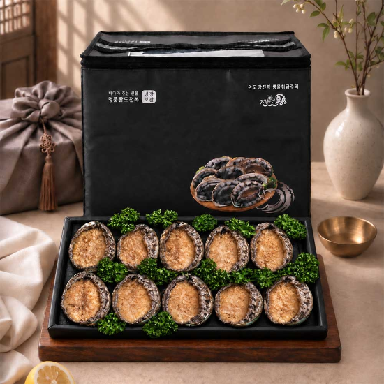 완도 활 전복 선물세트 왕특대 1kg 6-7미(세척솔+칼 증정)