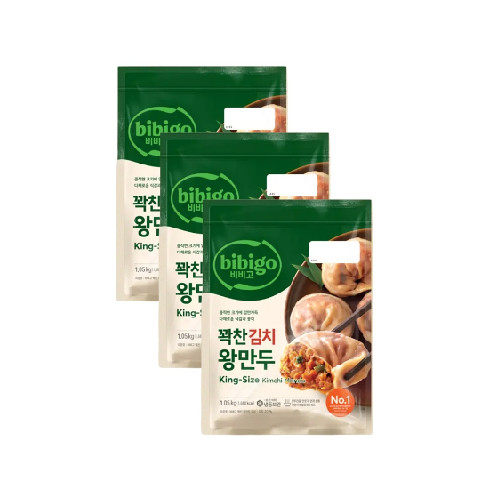 CJ 비비고 꽉찬 왕만두 김치 1.05kg x3개