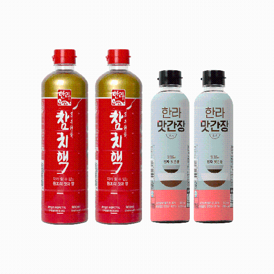 [추석특별구성] 한라참치액 900ml*2병 + 맛간장소스 500ml*2병