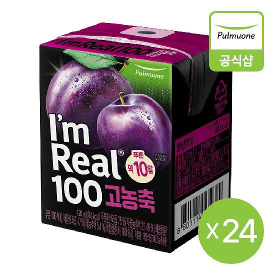 풀무원 아임리얼100 고농축 푸룬 24개입 (120mlX6EA,4개)