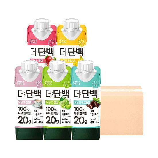 빙그레 더단백 드링크 딸기/바나나/밀크티/멜론/민트초코?250ml 18팩
