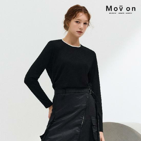 [삼성카드5%할인]모브온 26SS 실키 모달 배색 티블라우스 4종 (26년 봄 한정판!) 5