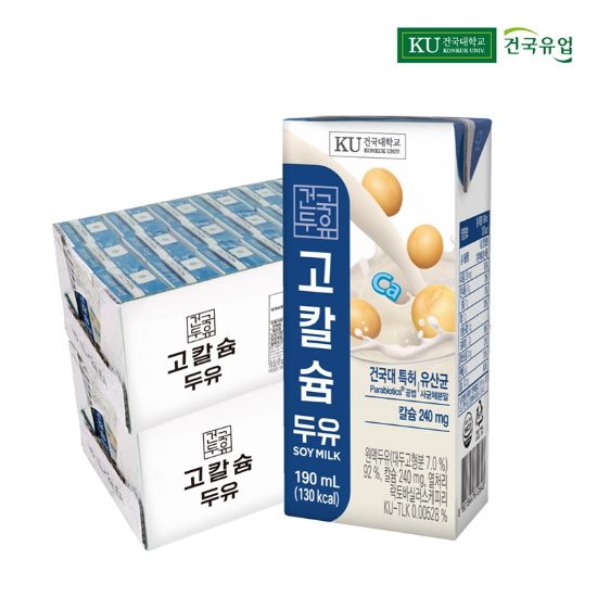 건국두유 고칼슘 두유 190ml 48팩