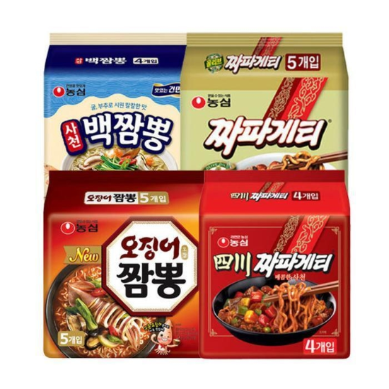 짜파게티 5입+사천짜파게티 4입+오징어짬뽕 4입+사천백짬뽕 4입 총17개 (41336024)