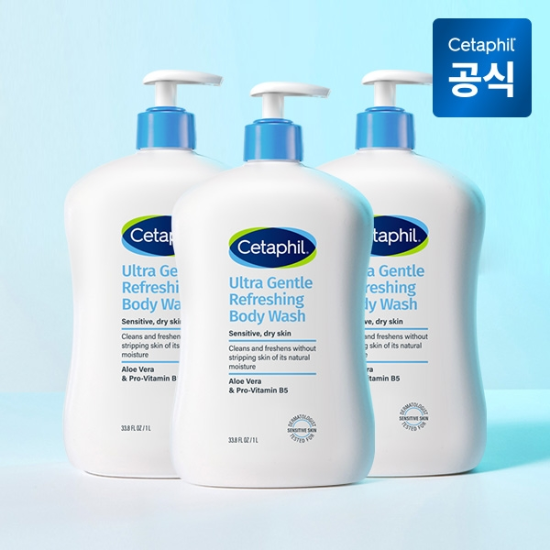 세타필 약산성 대용량 바디워시 리프레싱(산뜻한향) 1L 3개
