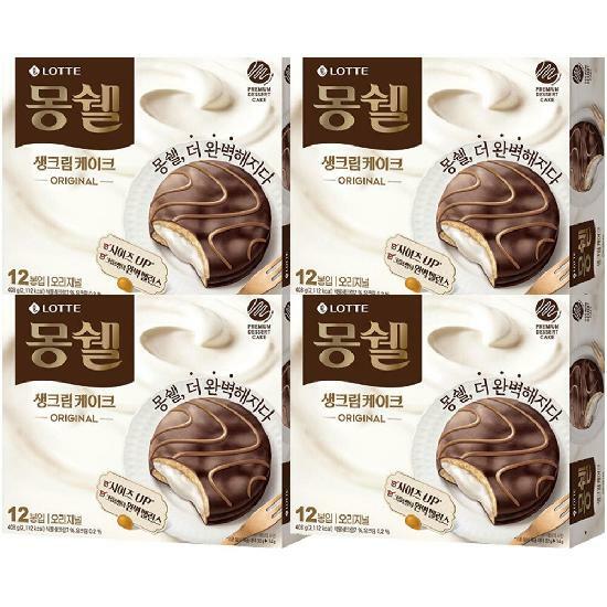 롯데웰푸드 몽쉘 생크림 오리지널 408g x 4개