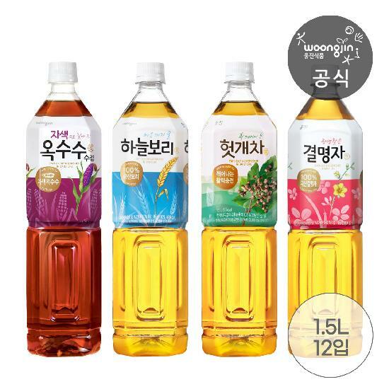 웅진식품 차음료 하늘보리/헛개/누룽지/자색옥수수/결명자 1.5L 12개