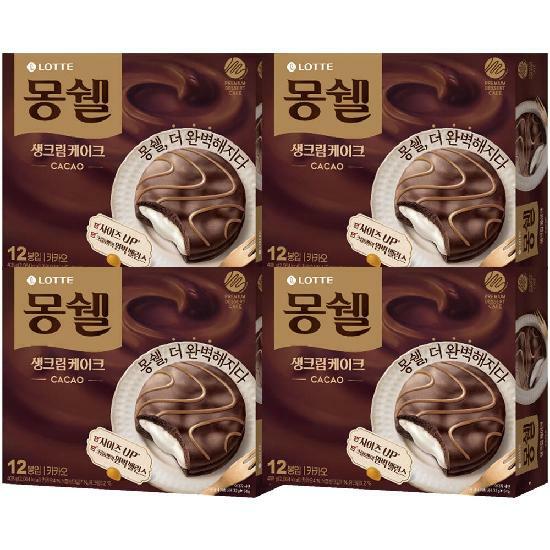 롯데웰푸드 몽쉘 생크림 카카오 408g x 4개