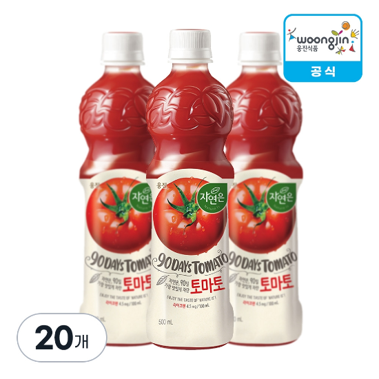 웅진식품 자연은 토마토 500ml, 20개