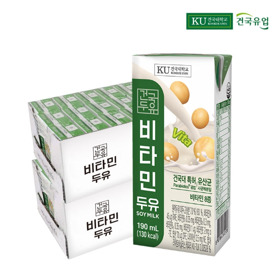 건국두유 비타민 두유 190ml 48팩