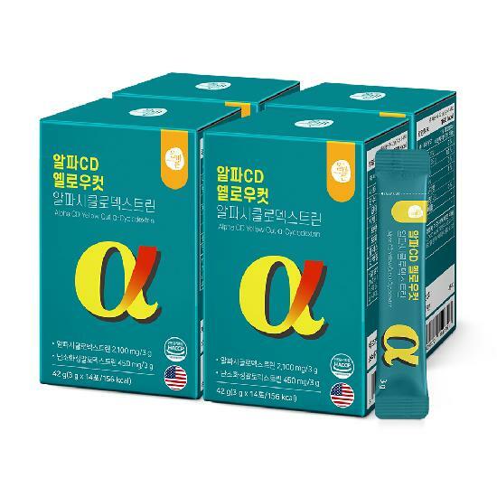 올바른 알파CD 옐로우컷 알파시클로덱스트린 14포 4박스 (총 56포)