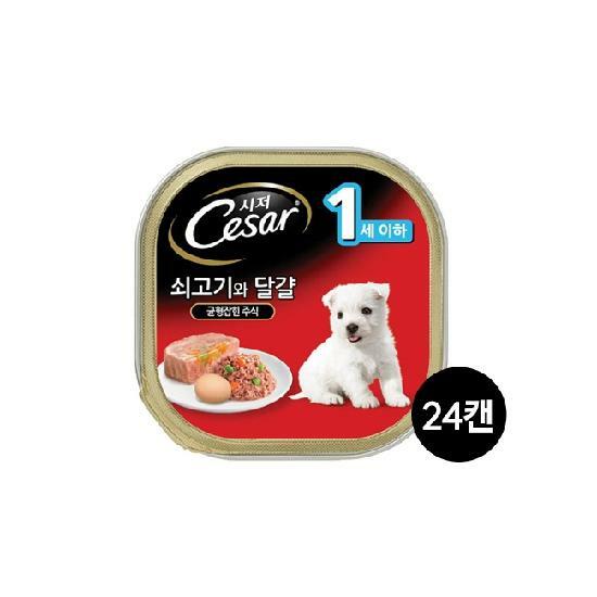[정이비에스]시저 1세이하 쇠고기와 달걀 100g 24캔/무료배송