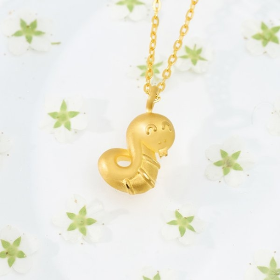 순금 24K 코코 3.75g 뱀띠 스마일뱀 돌목걸이
