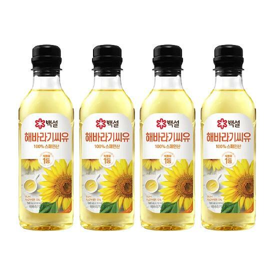 CJ 백설 해바라기씨유 500ml x4개
