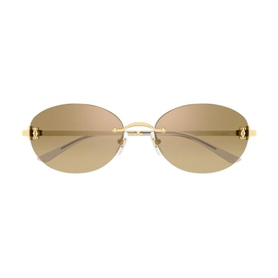 [해외배송] 26FW 까르띠에 선글라스 CT0642SA002 GOLD GOLD BROWN 54