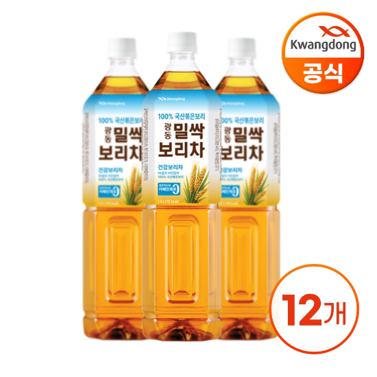 광동 밀싹보리차 1.5L X 12병(유/무라벨 랜덤)