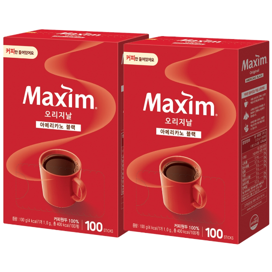 맥심 오리지날 커피만 100T x 2개