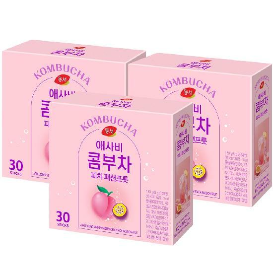 동서 애사비 콤부차 피치 패션프룻 30Tx3개