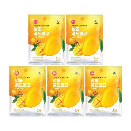 CJ프레시웨이 이츠웰 냉동골드망고1Kg x 5개