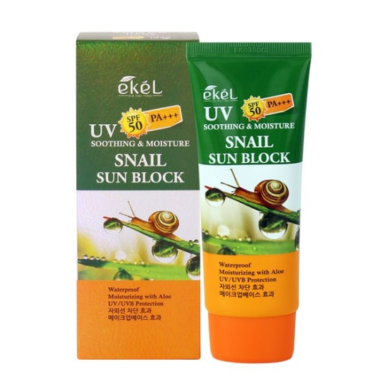 이켈 수딩앤모이스쳐 선블럭 SPF50 PA+++ 70ml 스네일 /선크림