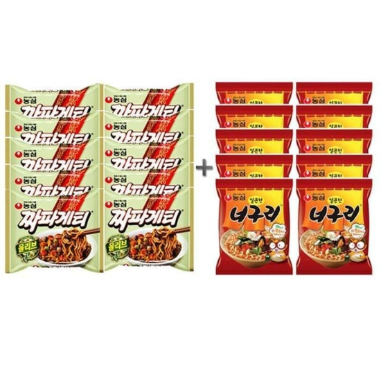 [(주)셀러허브]짜파구리10봉세트너구리10봉+짜파게티볶음라면