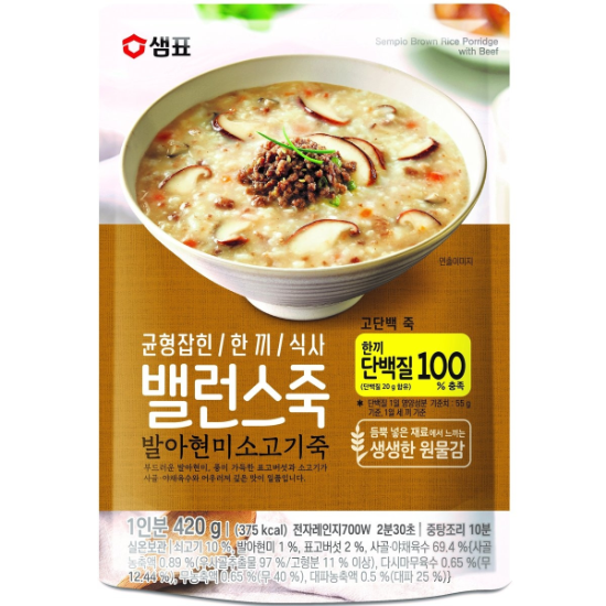 (신세계강남점)샘표 밸런스죽 발아현미소고기죽 420g