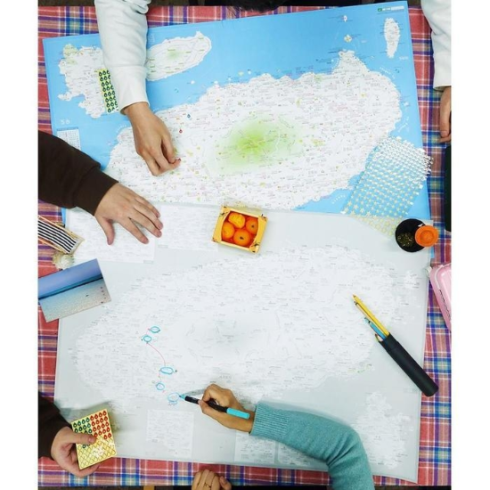 제주도여행지도+핀스티커-제주우리나관광전국