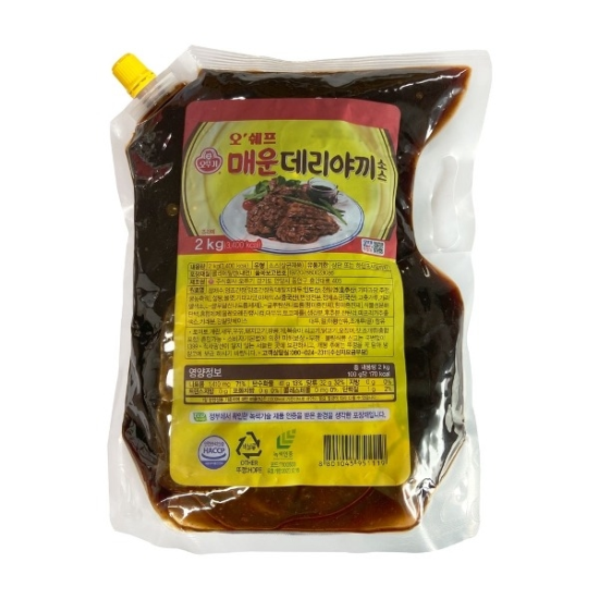 오뚜기 오쉐프 매운데리야끼소스 2kg (스파우트팩) 6개23530823643565