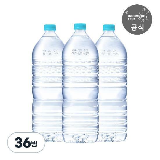 웅진식품 가야G워터 무라벨 생수 2L X 36병