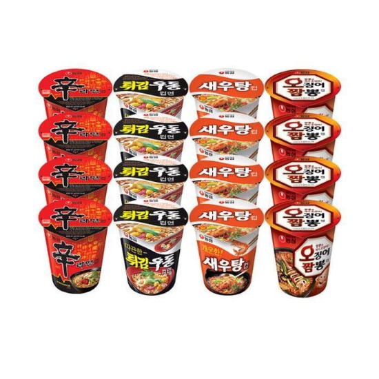 농심 컵라면(소) 신라면4 튀김우동4 새우탕4 오징어짬뽕4 총16개 (41336132)