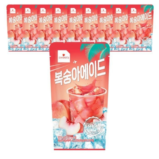 웰그린 스위츠 복숭아 에이드 230ml X 10개 편의점 에이드
