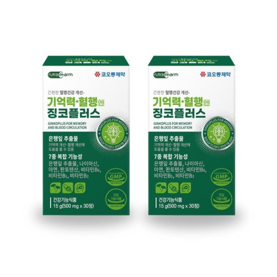 [코오롱제약]은행잎징코진코민고함량기억력뇌혈행케어징코플러스