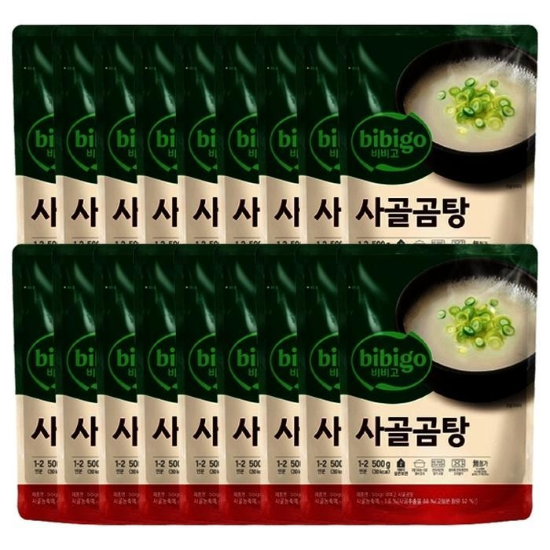 [(주)셀러허브]비비고 사골곰탕 500g 18개