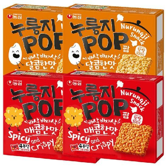 [디에치커머스 주식회사]농심 누룽지팝2개+누룽지팝매콤한맛2개