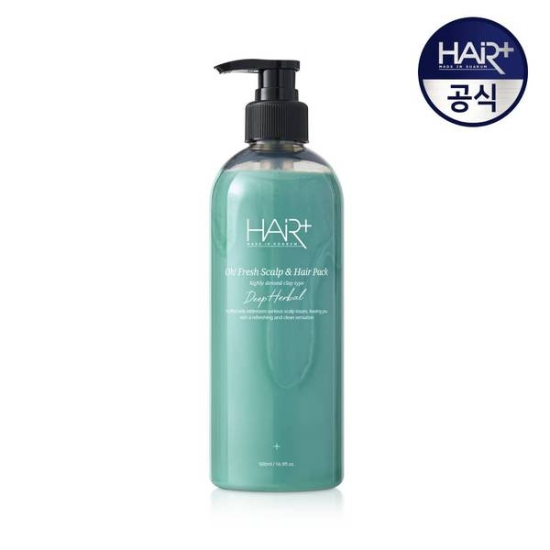헤어플러스 오프레시 딥 허벌 스캘프 탈모완화 두피헤어팩 500ml