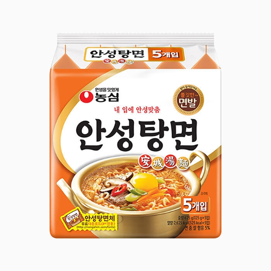 [(주) 아이에프웰]농심 안성탕면(멀티팩125g 5개입)8봉지 총40봉 1박스