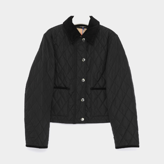 버버리 26FW 다이아몬드 퀼팅 내부체크 크롭 여성 자켓 8107465