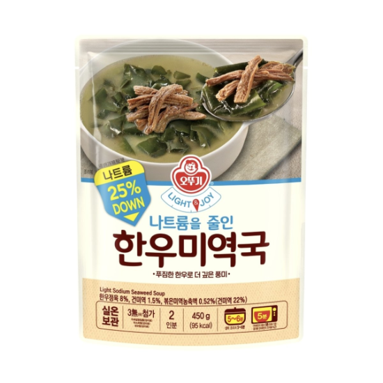 (신세계의정부점)오뚜기 LIGTnJOY 나트륨을줄인 한우미역국450gx12