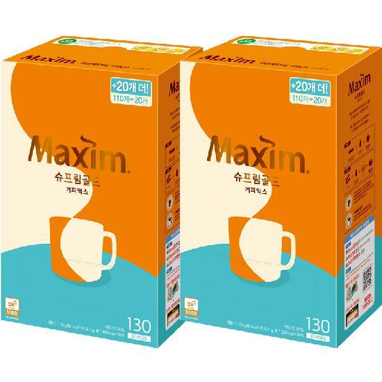 동서 맥심 슈프림골드 커피믹스 130T X 2개