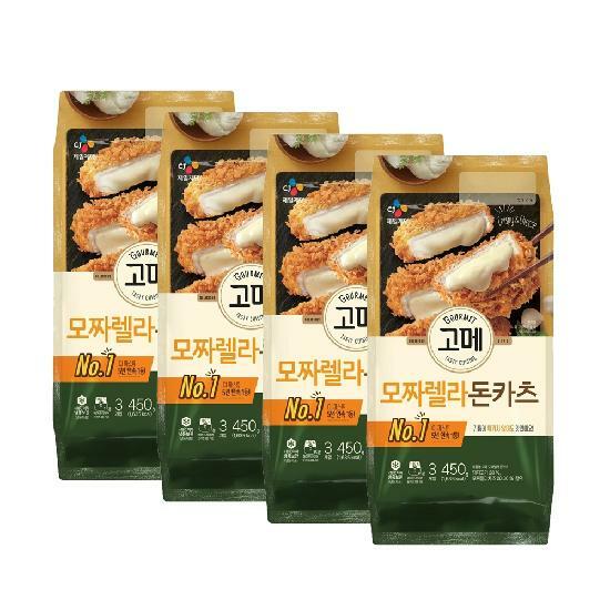 CJ 고메 바삭튀겨낸모짜렐라돈카츠450g x 4개