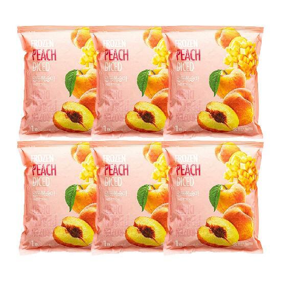 CJ프레시웨이 이츠웰냉동 복숭아 1kg x 6개