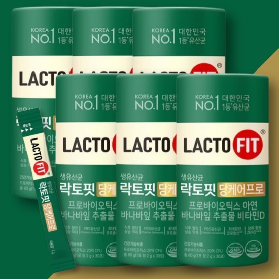 종근당건강 락토핏 당케어 프로 30포 x 6통 혈당조절 장건강유산균 (33306320)