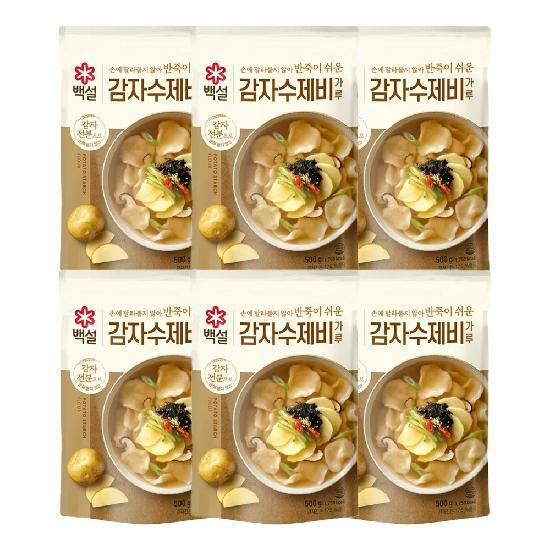 CJ 백설 감자수제비가루 500g x6개